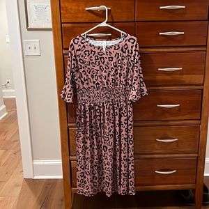Tickled Teal animal print a line dress, never worn